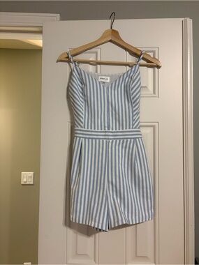 Sugarlips Blue and White Striped One-Piece Romper